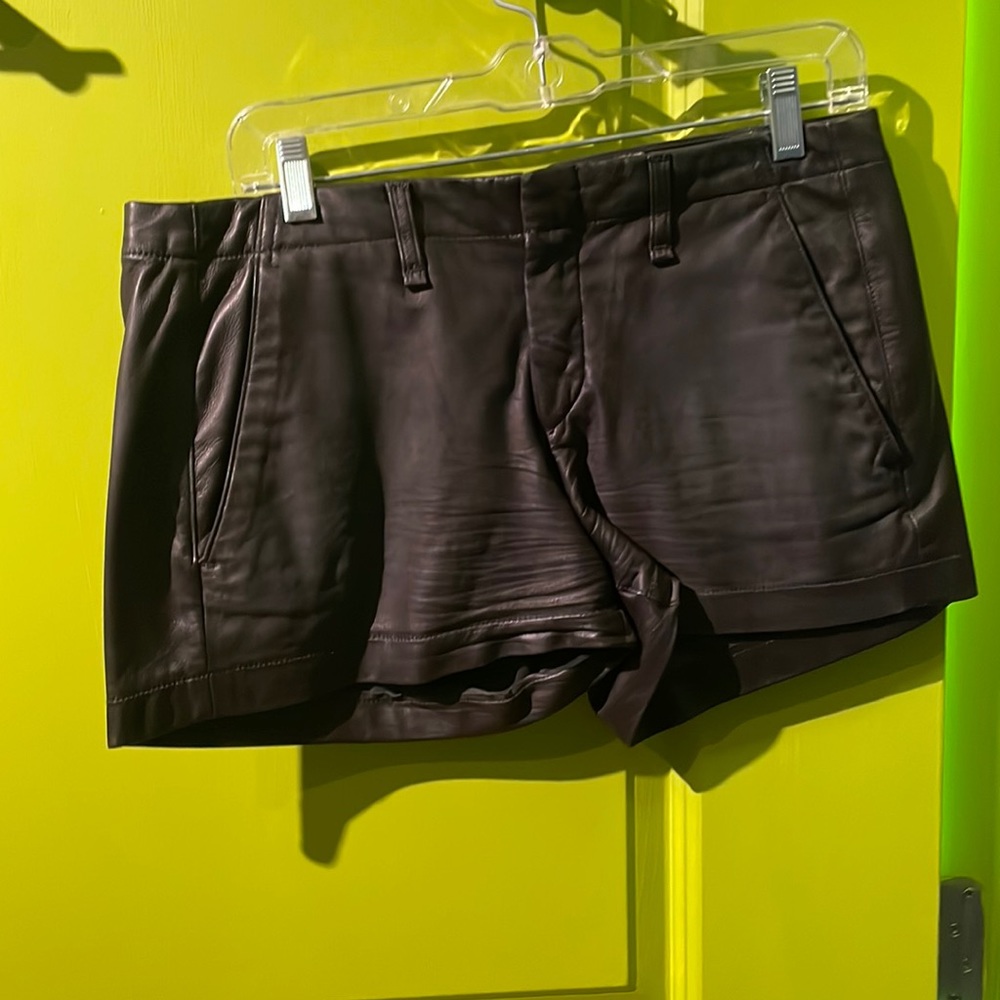 Rag n Bone leather shorts black size 27